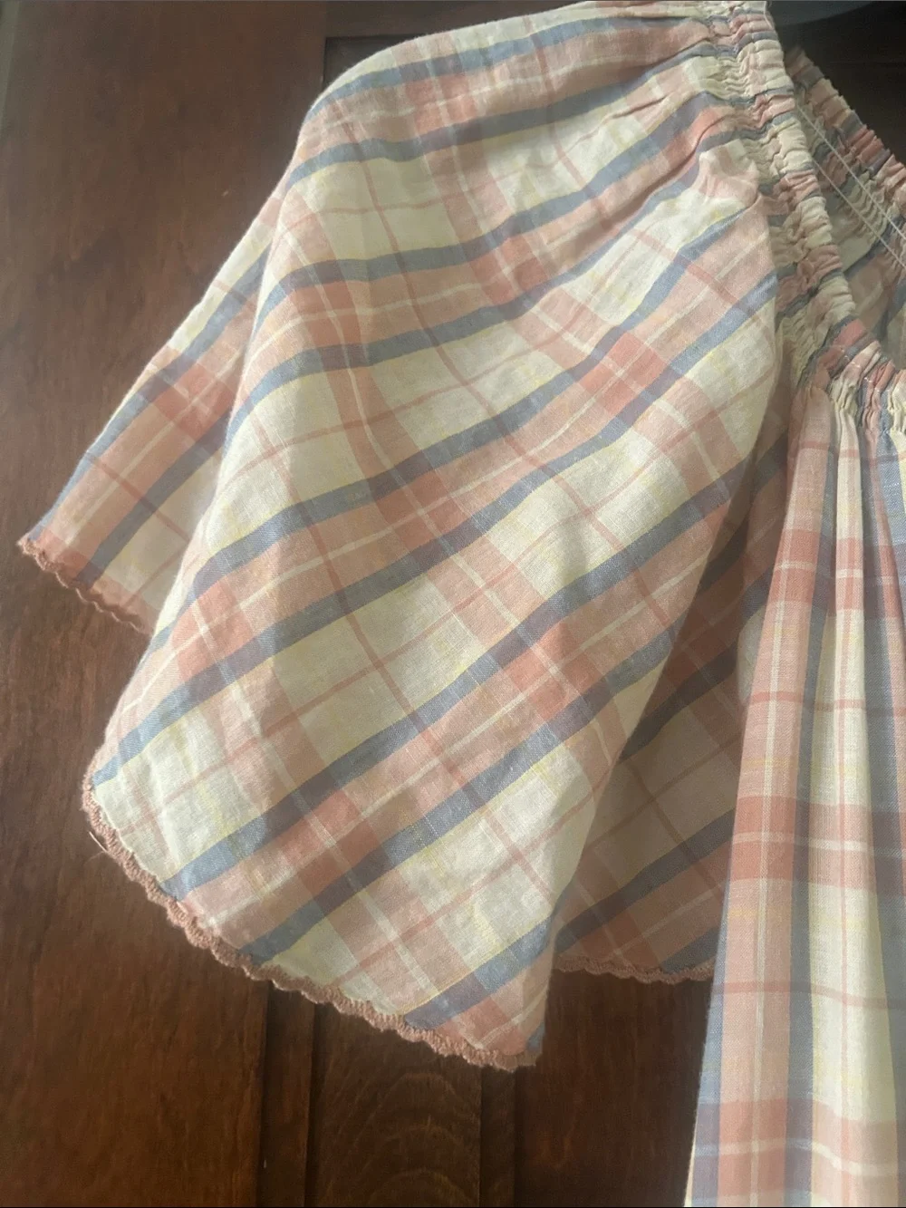 THE GREAT Light Plaid Tiered Maxi Dress with Puff Sleeves - Picture 6 of 9